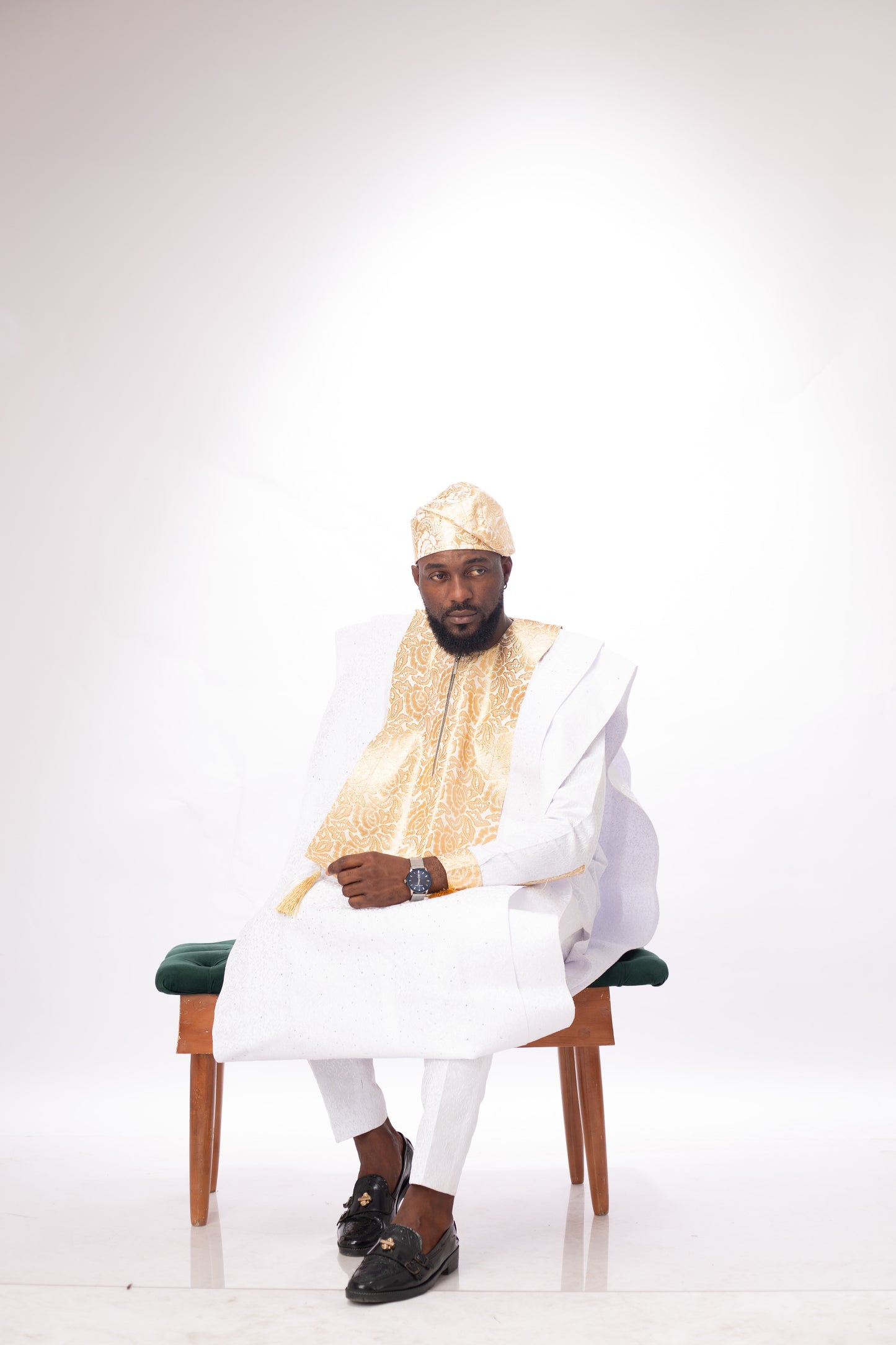 African Men`s Clothing Embroidery Agbada Shirts Pants And Hats 3 Piece