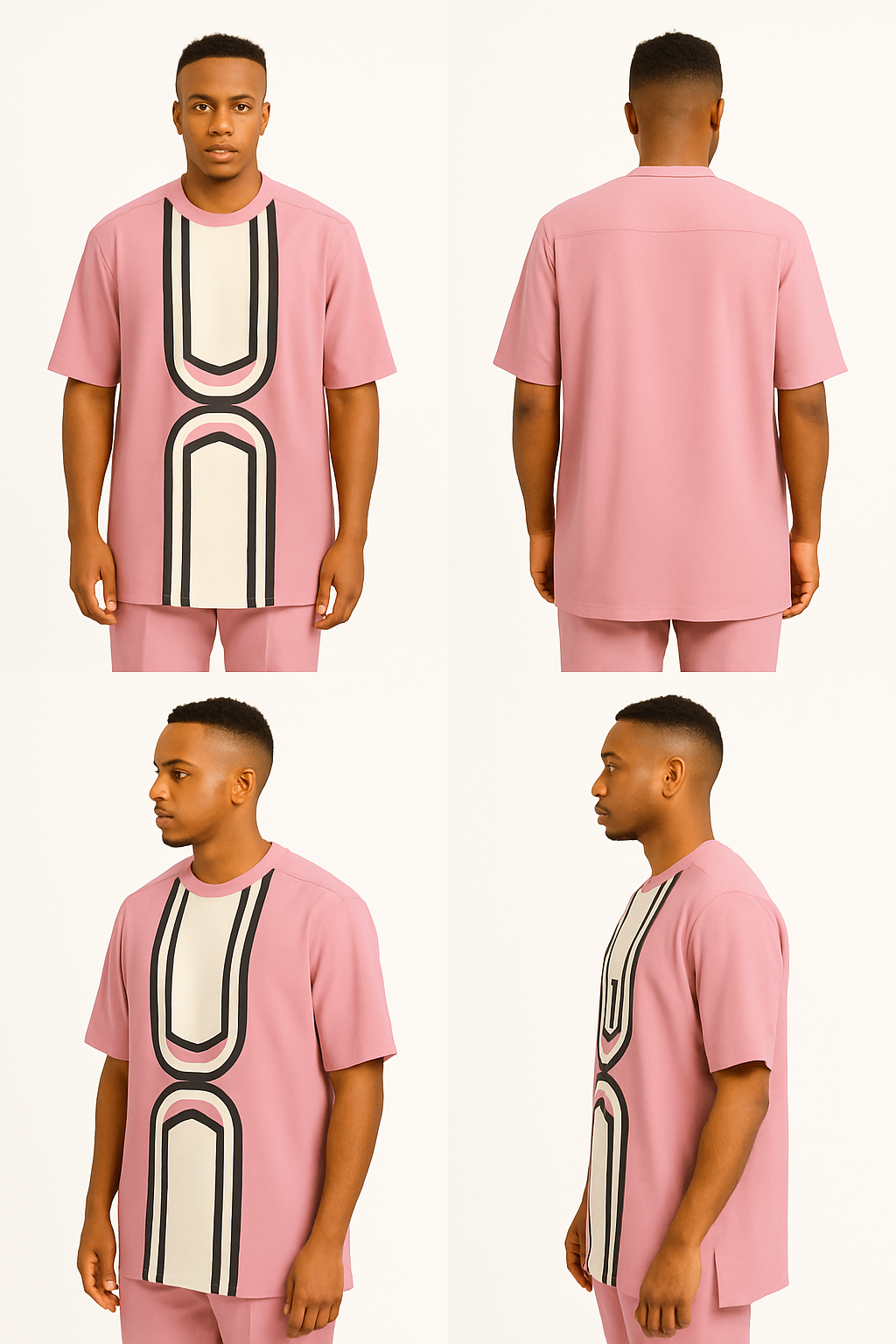 Plain Pink Senator with a custom design with Top and Pants.