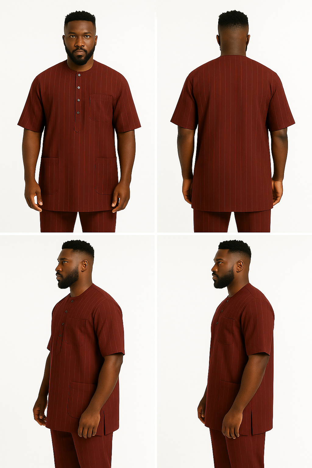 Plain wine color with stripes Men's Senator Wear