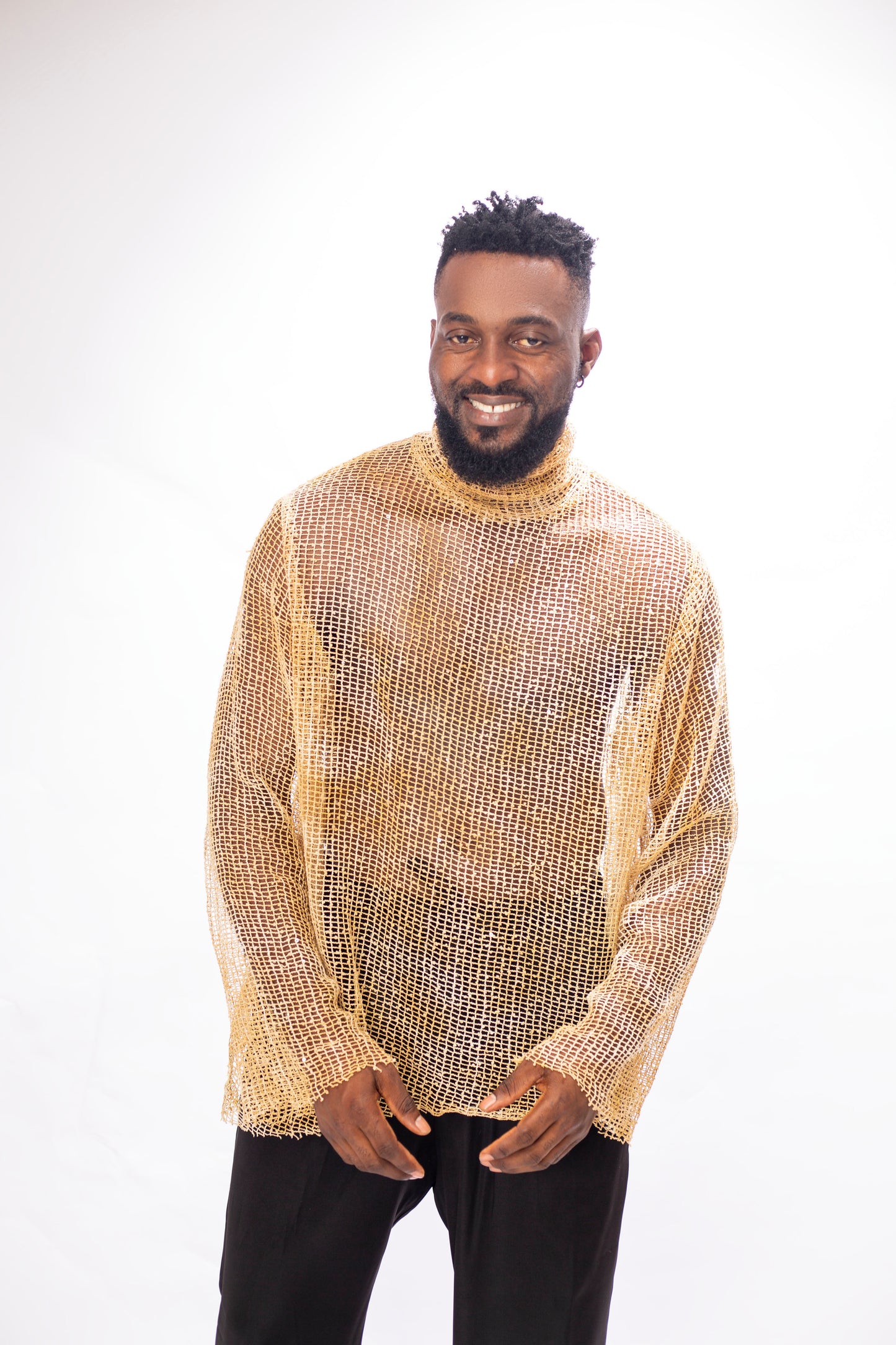 Men's Summer Solid Colour Sheer Sleeve 