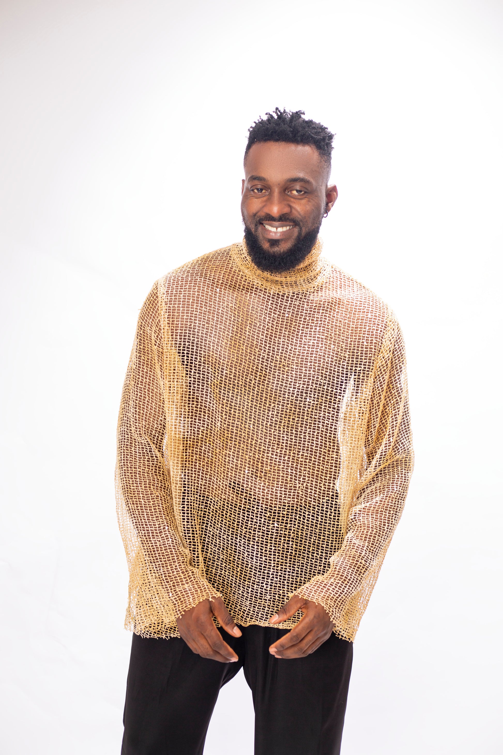 Men's Summer Solid Colour Sheer Sleeve 