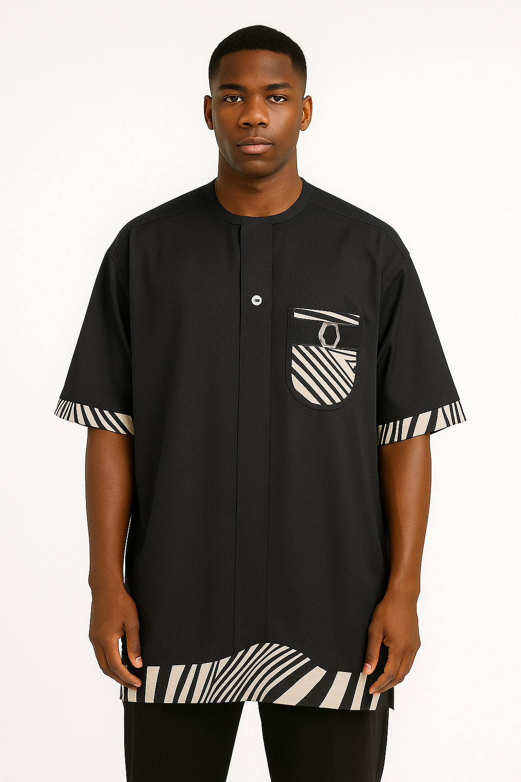 All black senator wear with a black&white stripes