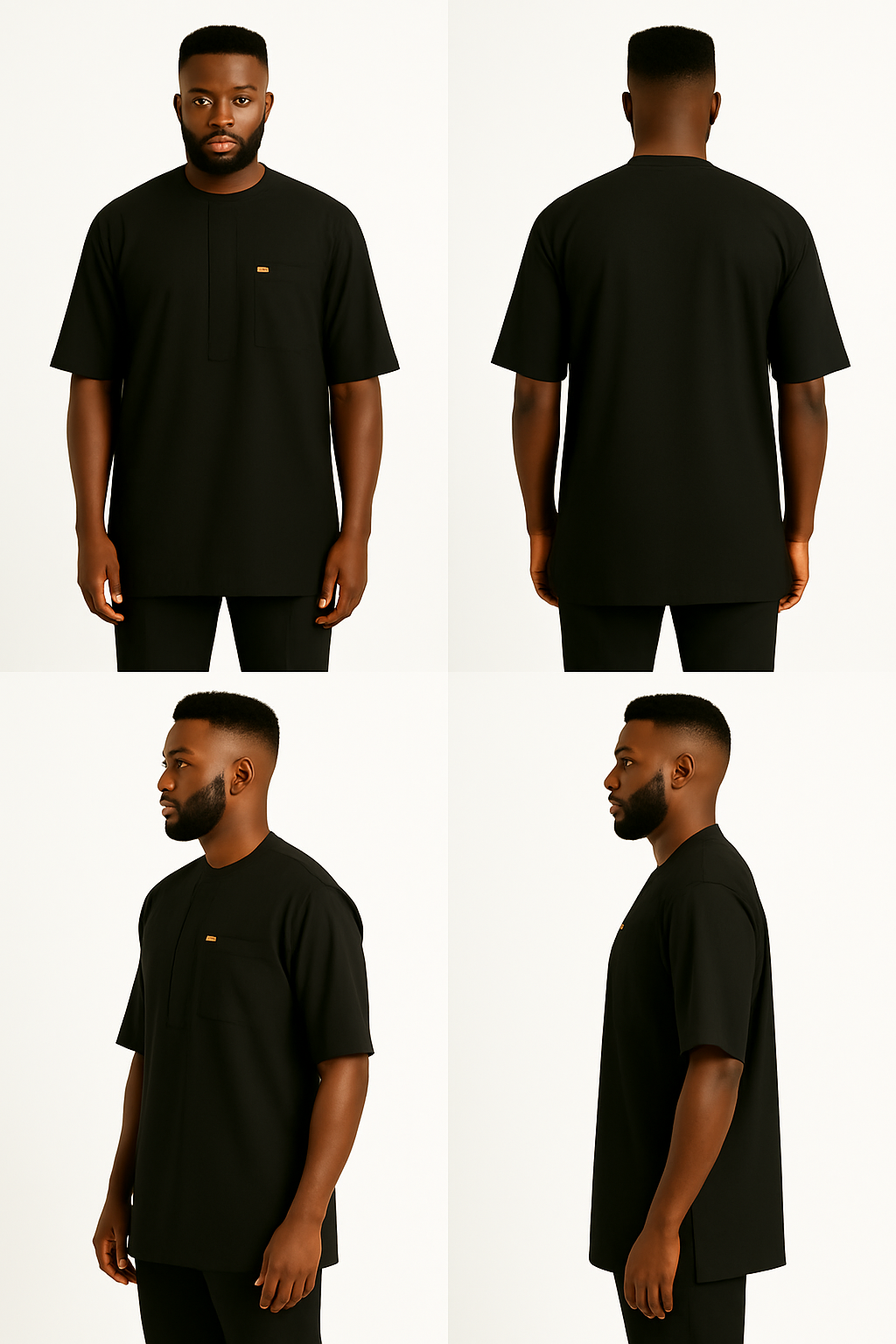 Plain All Black Men's Senator Native Wear