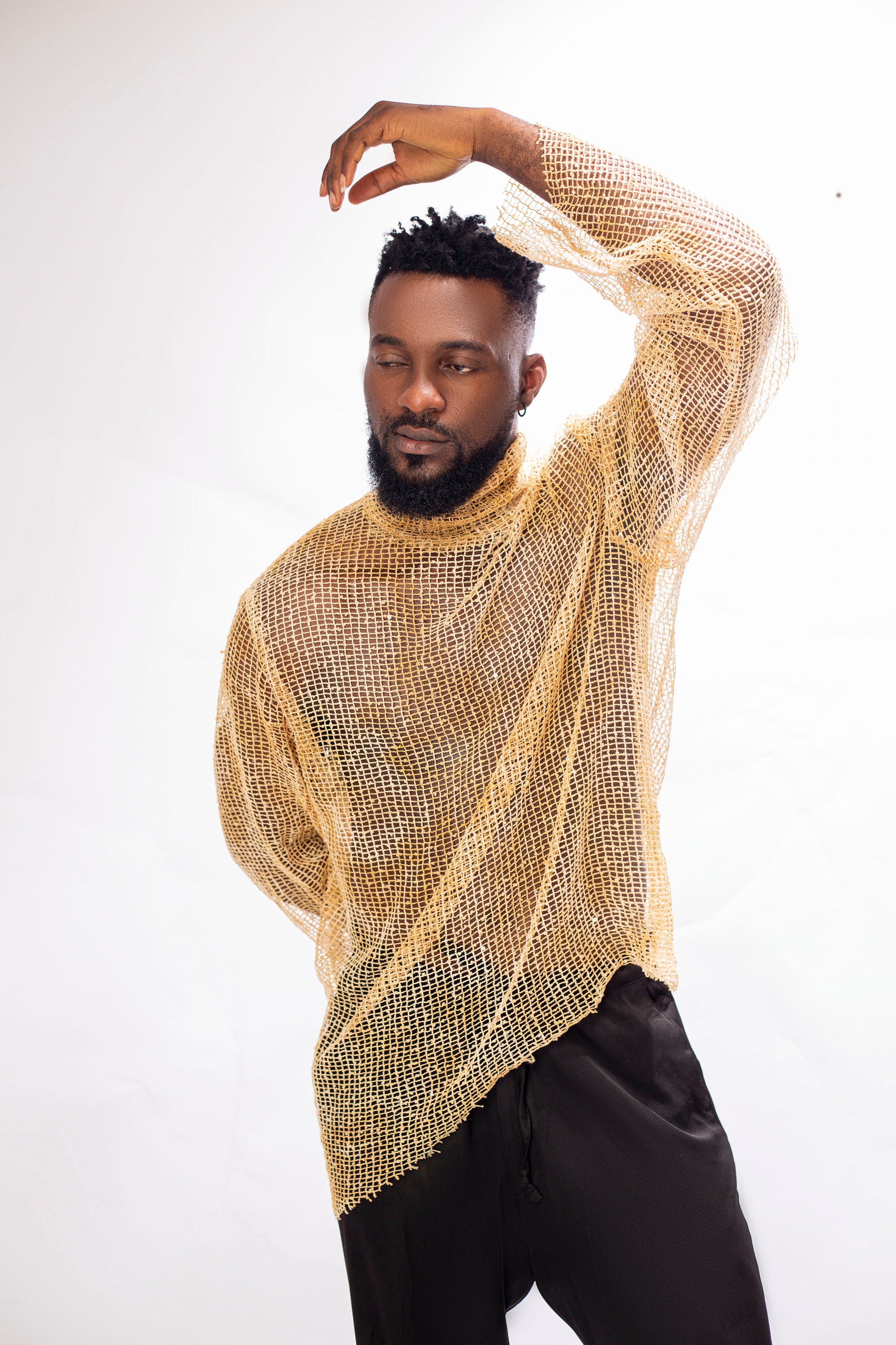 Men's Summer Solid Colour Sheer Sleeve 