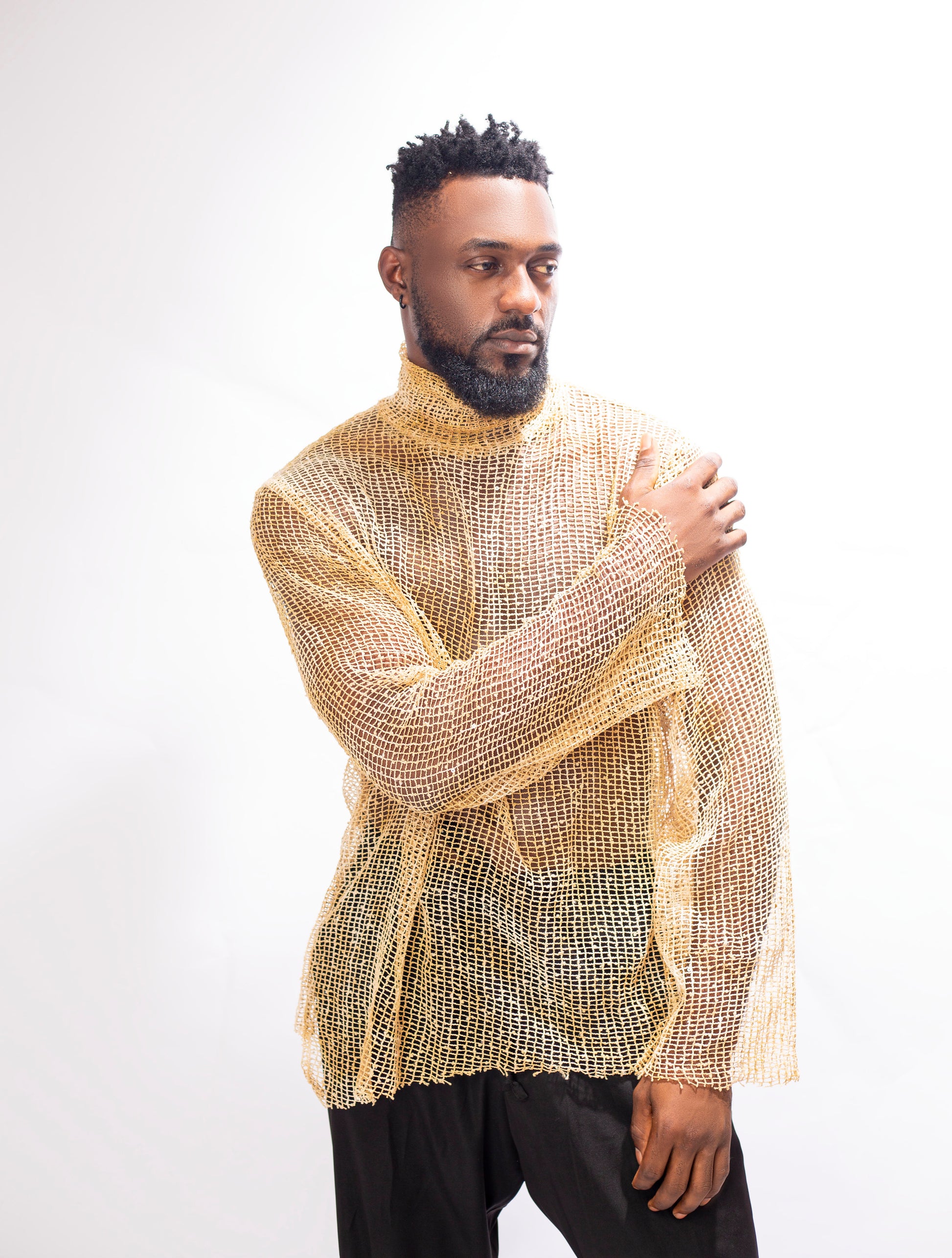 Men's Summer Solid Colour Sheer Sleeve 