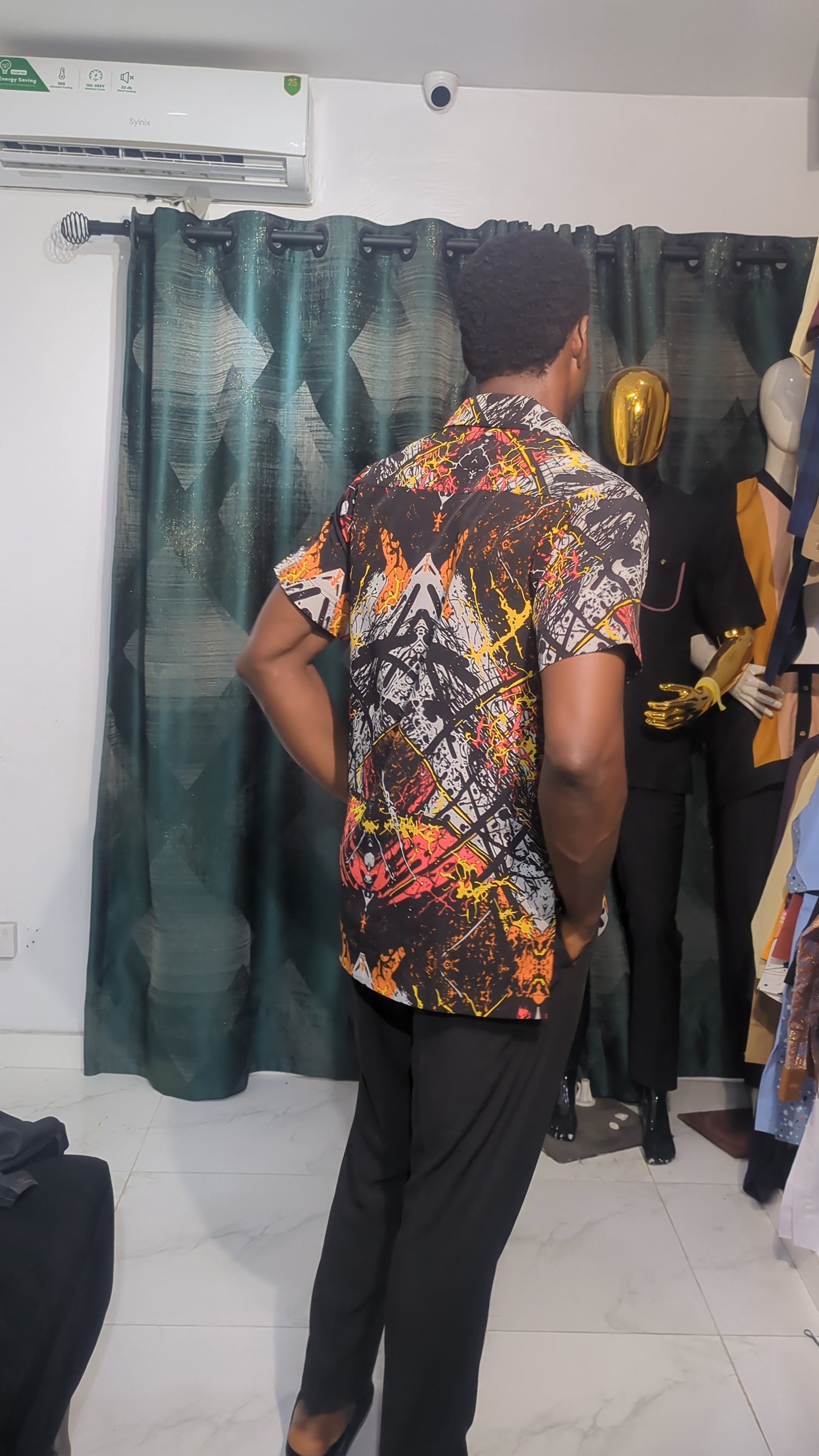 Mens Vintage Hawaii Beach Shirt Casual Graffiti Volcanic Ink Shirts